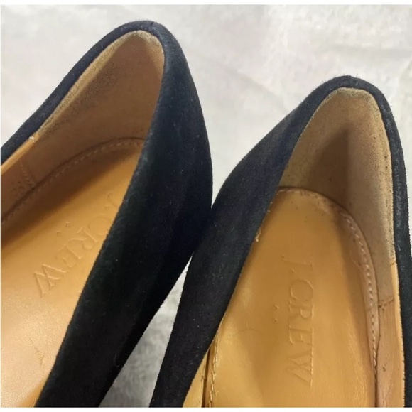 J. Crew SYLVIA Black Suede Wedge Pump Mule Women's Size 9M Cushioned EUC - Picture 8 of 11